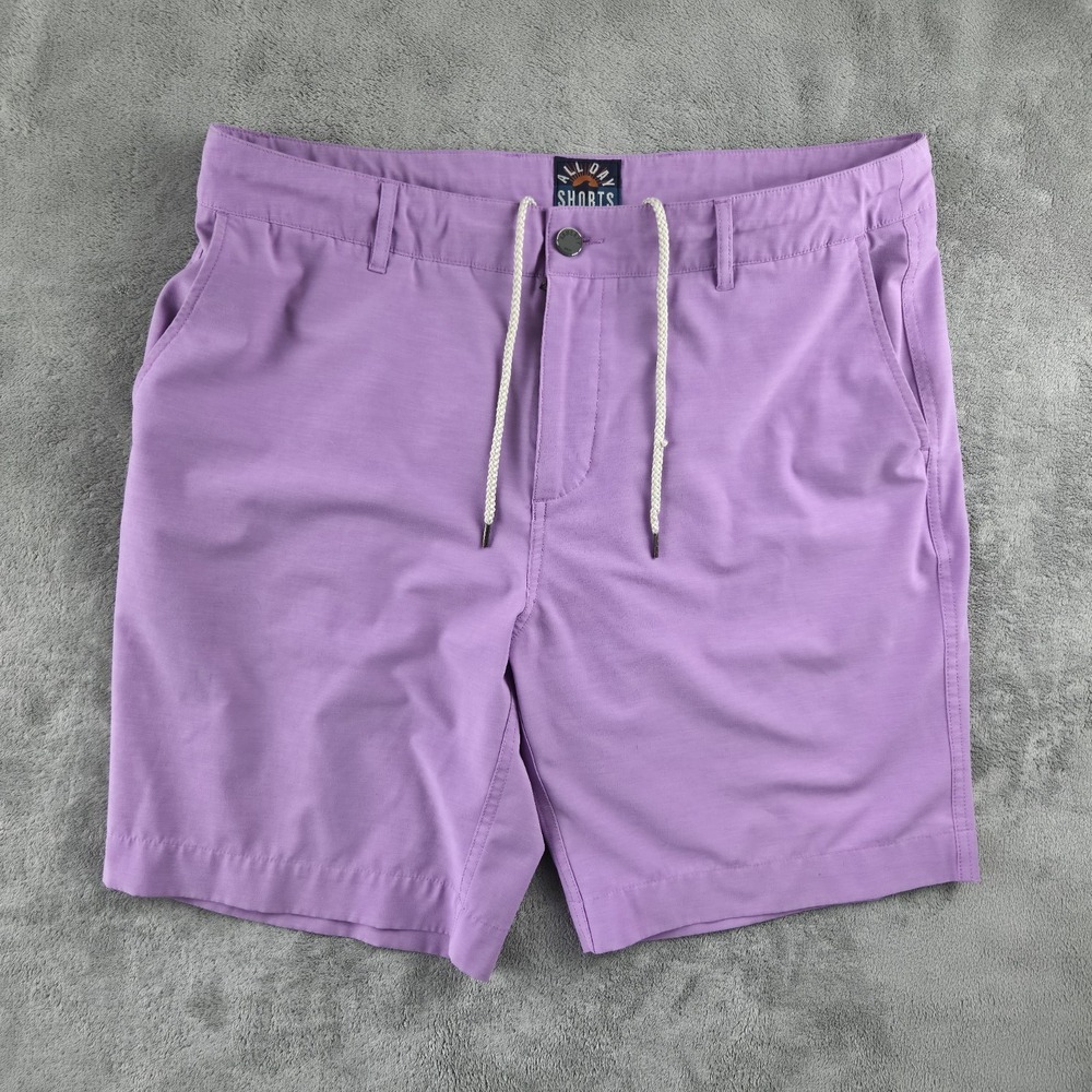 Faherty All Day Shorts Mens 35(36) Lavender 9" In Hybrid Performance Drawstring